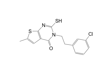 3-[2-(3-chlorophenyl)ethyl]-6-methyl-2-sulfanylthieno[2,3-d]pyrimidin-4(3H)-one