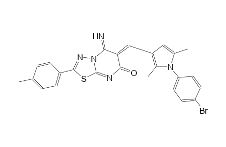 (6Z)-6-{[1-(4-bromophenyl)-2,5-dimethyl-1H-pyrrol-3-yl]methylene}-5-imino-2-(4-methylphenyl)-5,6-dihydro-7H-[1,3,4]thiadiazolo[3,2-a]pyrimidin-7-one