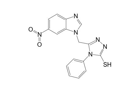 5-(6-Nitro-benzoimidazol-1-ylmethyl)-4-phenyl-4H-[1,2,4]triazole-3-thiol