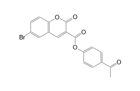 2H-1-benzopyran-3-carboxylic acid, 6-bromo-2-oxo-, 4-acetylphenyl ester