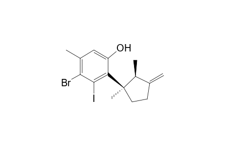 4-Bromanyl-2-[(1R,2S)-1,2-dimethyl-3-methylidene-cyclopentyl]-3-iodanyl-5-methyl-phenol