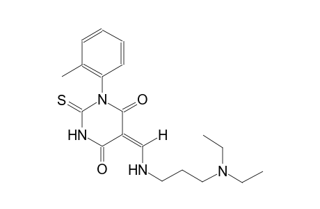 (5E)-5-({[3-(diethylamino)propyl]amino}methylene)-1-(2-methylphenyl)-2-thioxodihydro-4,6(1H,5H)-pyrimidinedione