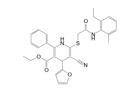 ethyl 5-cyano-6-{[2-(2-ethyl-6-methylanilino)-2-oxoethyl]sulfanyl}-4-(2-furyl)-2-phenyl-1,4-dihydro-3-pyridinecarboxylate