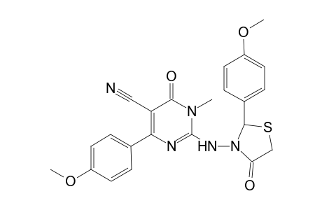 6-p-Anisyl-5-cyano-3-N-methyl-2-(2'-p-aniisyl-5'H-4'-thiazolidinon-3'-ylamino)-3,4-dihydropyrimidine-4-one