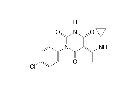 (5E)-1-(4-chlorophenyl)-5-[1-(cyclopropylamino)ethylidene]-2,4,6(1H,3H,5H)-pyrimidinetrione