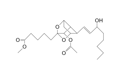 8-Acetoxy-1-(methyl-pentacarboxylate)-4-(3-hydroxy-2-octenyl)-2,7-dioxa-tricyclo(3.2.1.1/3,6/)nonane