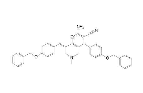 (8E)-8-(4-(benzyloxy)benzylidene)-2-amino-4-(4-(benzyloxy)phenyl)-5,6,7,8-tetrahydro-6-methyl-4H-pyrano [3,2-c]pyridine-3-carbonitrile