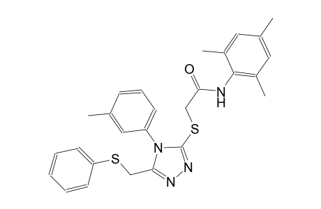 N-mesityl-2-({4-(3-methylphenyl)-5-[(phenylsulfanyl)methyl]-4H-1,2,4-triazol-3-yl}sulfanyl)acetamide