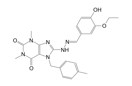 3-ethoxy-4-hydroxybenzaldehyde [1,3-dimethyl-7-(4-methylbenzyl)-2,6-dioxo-2,3,6,7-tetrahydro-1H-purin-8-yl]hydrazone