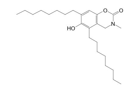 2H-1,3-benzoxazin-2-one, 3,4-dihydro-6-hydroxy-3-methyl-5,7-dioctyl-