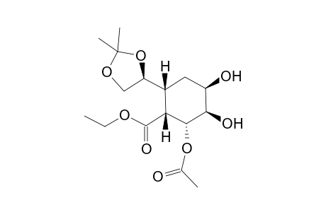 Ethyl 2-acetoxy-3,4-dihydroxy-6-[(4S)-2,2-dimethyl-1,3-dioxolan-4-yl]-(1R,2R,3R,4R,6R)-cyclohexane-1-carboxylate