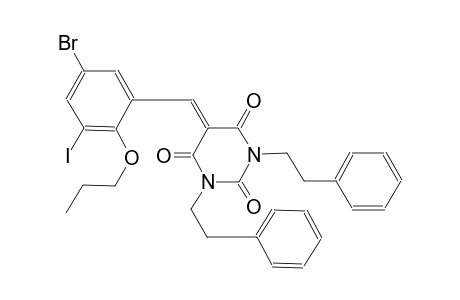 5-(5-bromo-3-iodo-2-propoxybenzylidene)-1,3-bis(2-phenylethyl)-2,4,6(1H,3H,5H)-pyrimidinetrione