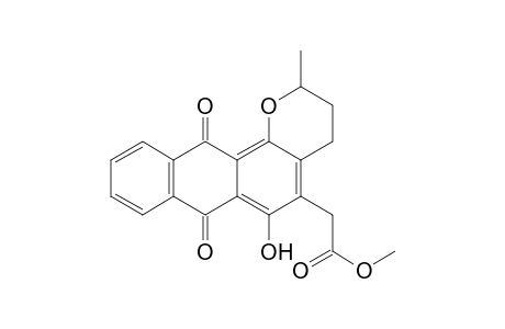 2H-Anthra[1,2-b]pyran-5-acetic acid, 3,4,7,12-tetrahydro-6-hydroxy-2-methyl-7,12-dioxo-, methyl ester