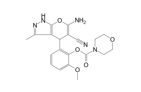 2-(6-amino-5-cyano-3-methyl-1,4-dihydropyrano[2,3-c]pyrazol-4-yl)-6-methoxyphenyl 4-morpholinecarboxylate