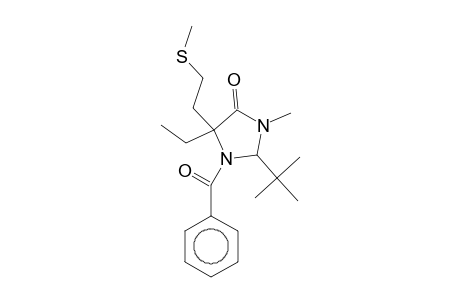 1-Benzoyl-2-tert-butyl-5-ethyl-3-methyl-5-[2-(methylsulfanyl)ethyl]-4-imidazolidinone