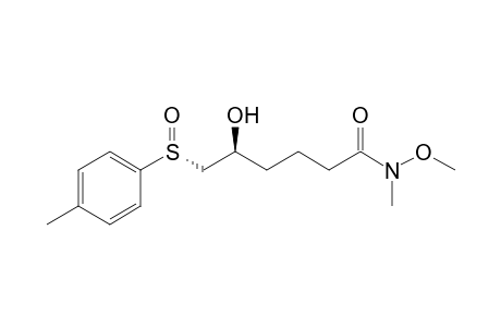 (5S)-5-hydroxy-N-methoxy-N-methyl-6-[(R)-(4-methylphenyl)sulfinyl]hexanamide