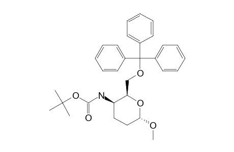 METHYL-4-(N-TERT.-BUTOXYCARBONYL)-6-O-TRIPHENYLMETHYL-2,3-DIDEOXY-D-THREO-HEXOPYRANOSIDE