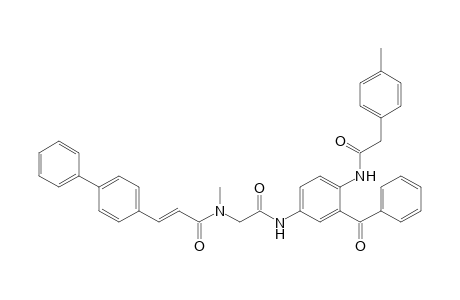 (E)-N-methyl-N-[2-[[4-[2-(4-methylphenyl)ethanoylamino]-3-(phenylcarbonyl)phenyl]amino]-2-oxidanylidene-ethyl]-3-(4-phenylphenyl)prop-2-enamide