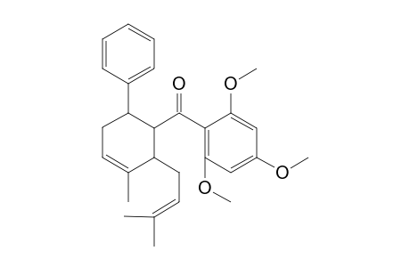 Methanone, [3-methyl-2-(3-methyl-2-butenyl)-6-phenyl-3-cyclohexen-1-yl](2,4,6-tr imethoxyphenyl)-, (1.alpha.,2.alpha.,6.alpha.)-(.+-.)-