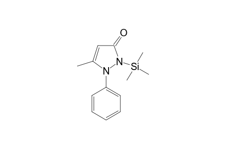 5-Methyl-2-phenyl-1,2-dihydropyrazol-3-one,N- TMS