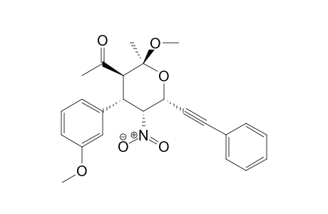 (2S,3S,4S,5R,6R)-3-Acetyl-2-methoxy-4-(3'-methoxyphenyl)-2-methyl-5-nitro-6-(phenylethynyl)tetrahydro-2H-pyran