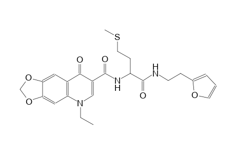 [1,3]dioxolo[4,5-g]quinoline-7-carboxamide, 5-ethyl-N-[(1S)-1-[[[2-(2-furanyl)ethyl]amino]carbonyl]-3-(methylthio)propyl]-5,8-dihydro-8-oxo-