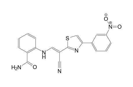 2-({(E)-2-cyano-2-[4-(3-nitrophenyl)-1,3-thiazol-2-yl]ethenyl}amino)benzamide