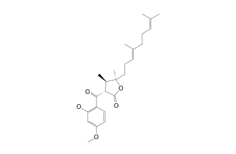 FUKANEDONE_A;3-S*-(2-HYDROXY-4-METHOXYBENZOYL)-4-R*,5-R*-DIMETHYL-5-[4,8-DIMETHYL-3-(E)-7-NONADIEN-6-ONYL]-TETRAHYDRO-2-FURANONE