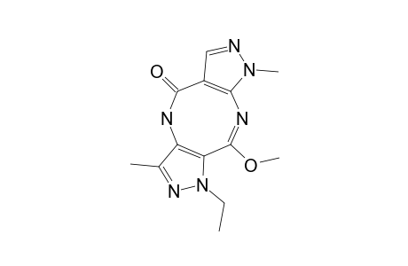 1-ETHYL-4,8-DIHYDRO-10-METHOXY-3,8-DIMETHYL-DIPYRAZOLO-[3,4-B:4',3'-F]-[1,5]-DIAZOCIN-5(1H)-ONE