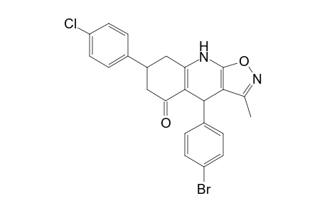4-(4-Bromophenyl)-7-(4-chlorophenyl)-3-methyl-4,7,8,9-tetrahydroisoxazolo[5,4- b]quinolin-5(6H)-one