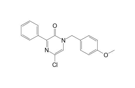 5-chloranyl-1-[(4-methoxyphenyl)methyl]-3-phenyl-pyrazin-2-one