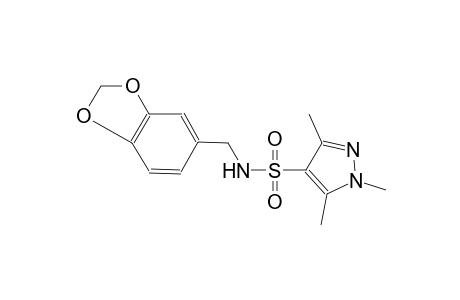N-(1,3-benzodioxol-5-ylmethyl)-1,3,5-trimethyl-1H-pyrazole-4-sulfonamide