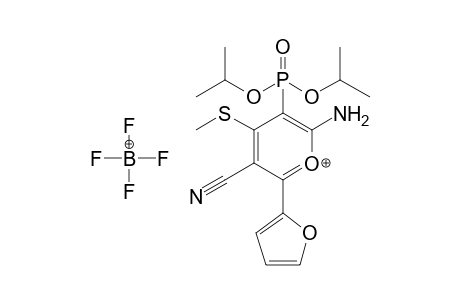 2-Amino-5-cyano-6-furoyl-4-methylsulfanyl-4H-pyran-3-ylphosphonic acid diisopropyl ester tetrafluoroborate