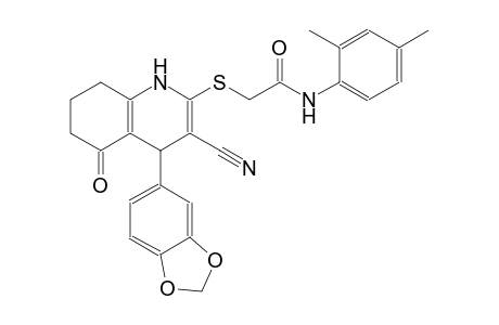 acetamide, 2-[[4-(1,3-benzodioxol-5-yl)-3-cyano-1,4,5,6,7,8-hexahydro-5-oxo-2-quinolinyl]thio]-N-(2,4-dimethylphenyl)-