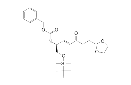BENZYL-[(E)-(S)-1-(TERT.-BUTYLDIMETHYLSILANYLOXYMETHYL)-6-(1,3-DIOXOLAN-2-YL)-4-OXO-HEX-2-ENYL]-CARBAMATE