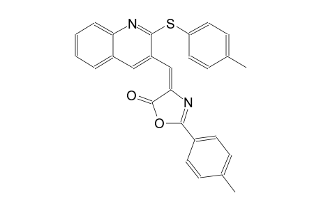 5(4H)-oxazolone, 2-(4-methylphenyl)-4-[[2-[(4-methylphenyl)thio]-3-quinolinyl]methylene]-, (4E)-