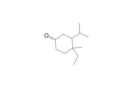 Cyclohexanone, 4-ethyl-4-methyl-3-(1-methylethyl)-, trans-