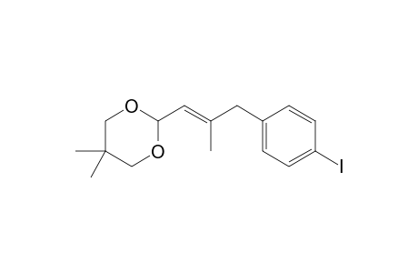 (E)-2-[3-(4-Iodophenyl)-2-methylprop-1-enyl]-5,5-dimethyl-1,3-dioxane