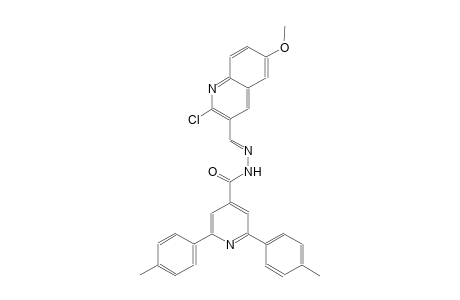 N'-[(E)-(2-chloro-6-methoxy-3-quinolinyl)methylidene]-2,6-bis(4-methylphenyl)isonicotinohydrazide