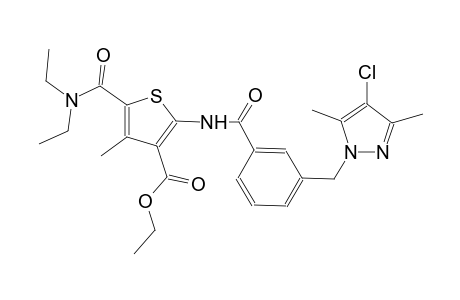 ethyl 2-({3-[(4-chloro-3,5-dimethyl-1H-pyrazol-1-yl)methyl]benzoyl}amino)-5-[(diethylamino)carbonyl]-4-methyl-3-thiophenecarboxylate