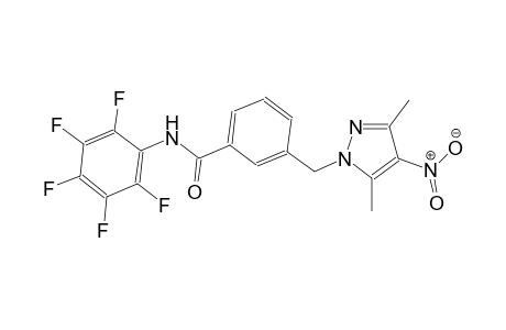 3-[(3,5-dimethyl-4-nitro-1H-pyrazol-1-yl)methyl]-N-(2,3,4,5,6-pentafluorophenyl)benzamide