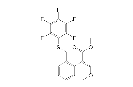 Benzeneacetic acid, alpha-(methoxymethylene)-2-[[(pentafluorophenyl)thio]methyl]-, methyl ester