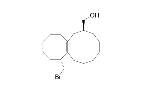 (1R*,8S*)-(+-)-1-(bromomethyl0-1,2,3,4,5,6,7,8,9,10,11,12,13,14-tetradecahydro-8-(hydroxymethyl)-cyclooctacyclodecene