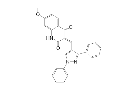 (3Z)-3-[(1,3-diphenylpyrazol-4-yl)methylene]-7-methoxy-1H-quinoline-2,4-dione