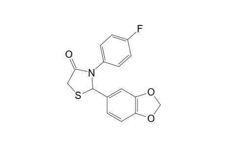 3-(p-fluorophenyl)-2-[3,4-(methylenedioxy)phenyl]-4-thiazolidinone
