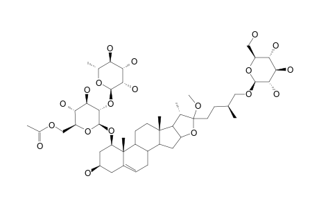 26-O-BETA-D-GLUCOPYRANOSYL-22-O-METHYL-(25R)-FUROST-5-ENE-1-BETA,3-BETA,22-XI,26-TETROL-1-O-[O-ALPHA-L-RHAMNOPYRANOSYL-(1->2)-6-O-ACETYL-BETA-D-GAL