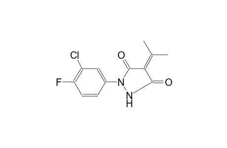 3,5-pyrazolidinedione, 1-(3-chloro-4-fluorophenyl)-4-(1-methylethylidene)-
