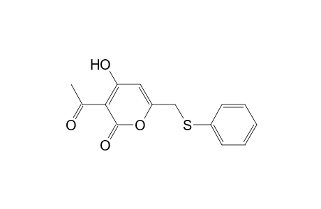 2H-Pyran-2-one, 3-acetyl-4-hydroxy-6-[(phenylthio)methyl]-