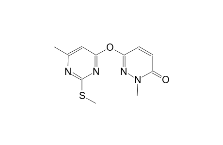 2-methyl-6-{[6-methyl-2-(methylsulfanyl)-4-pyrimidinyl]oxy}-3(2H)-pyridazinone