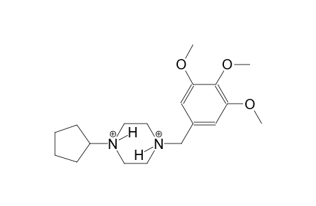 1-cyclopentyl-4-(3,4,5-trimethoxybenzyl)piperazinediium
